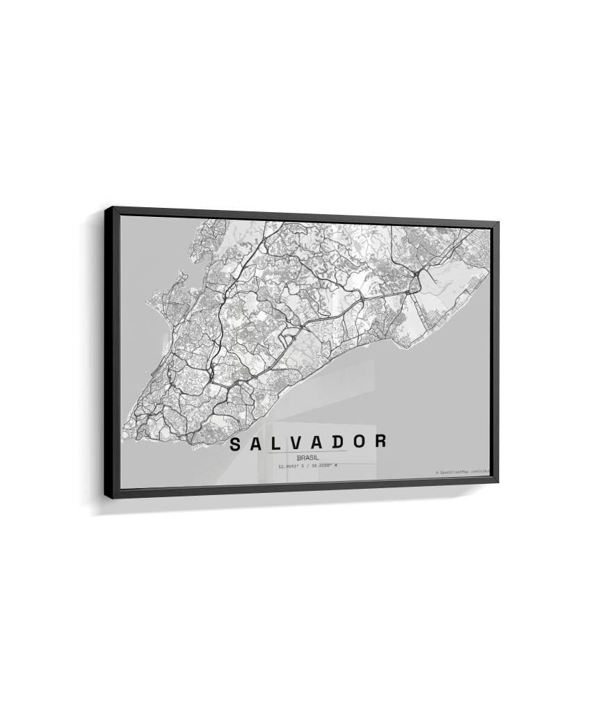 Quadro Mapa de Salvador - Horizontal