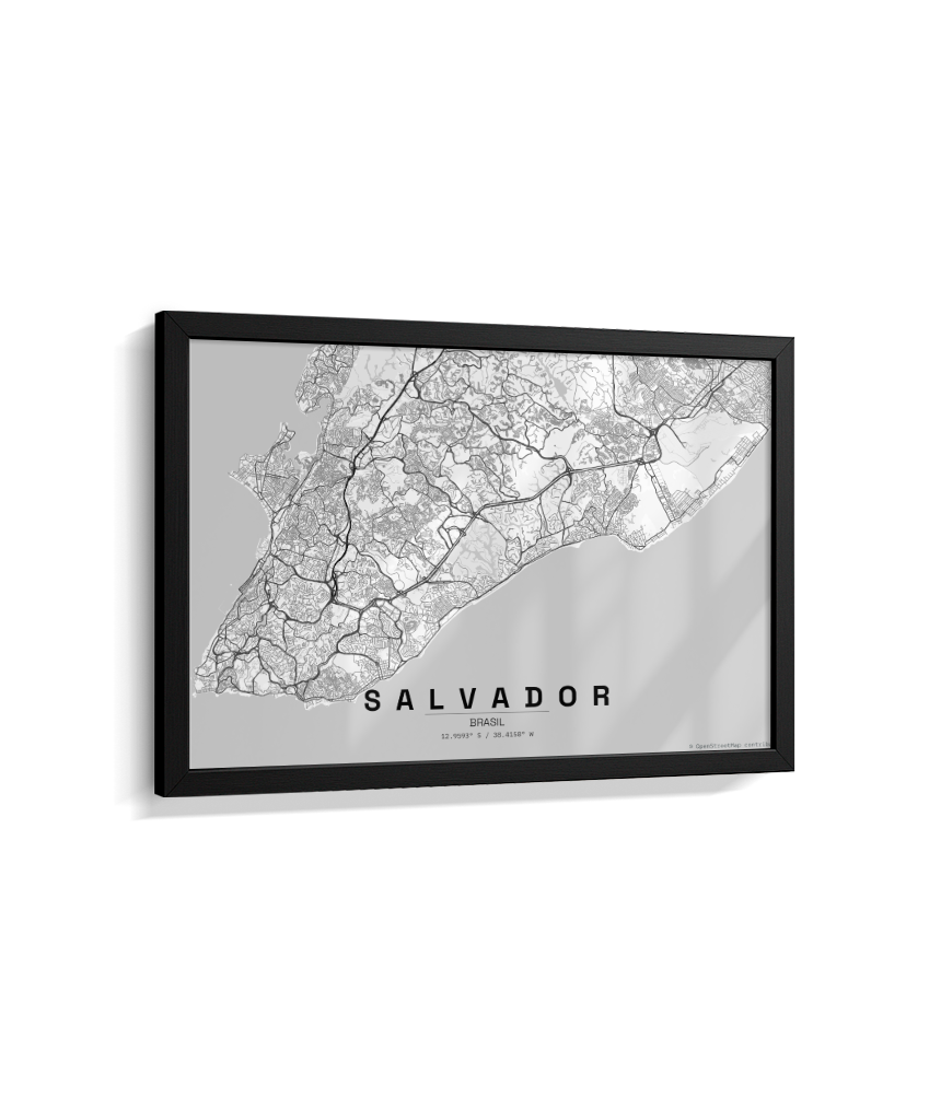 Quadro Mapa de Salvador - Horizontal
