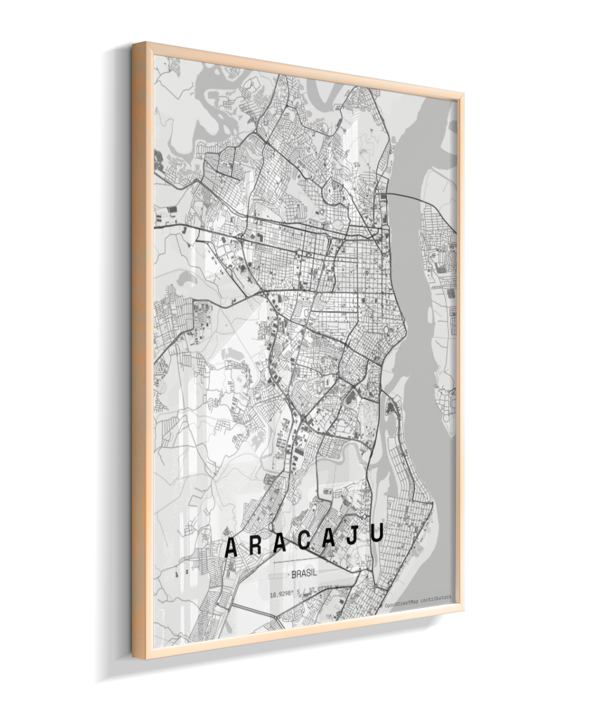 Quadro Mapa de Aracaju - Vertical