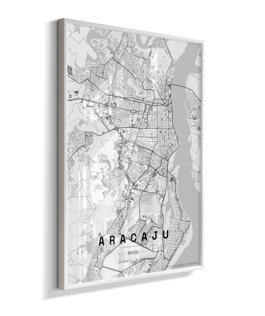 Quadro Mapa de Aracaju - Vertical