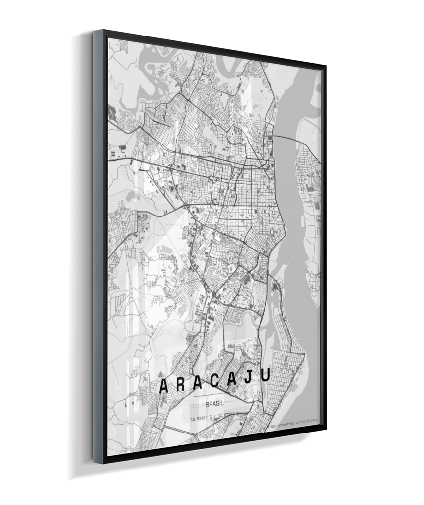 Quadro Mapa de Aracaju - Vertical