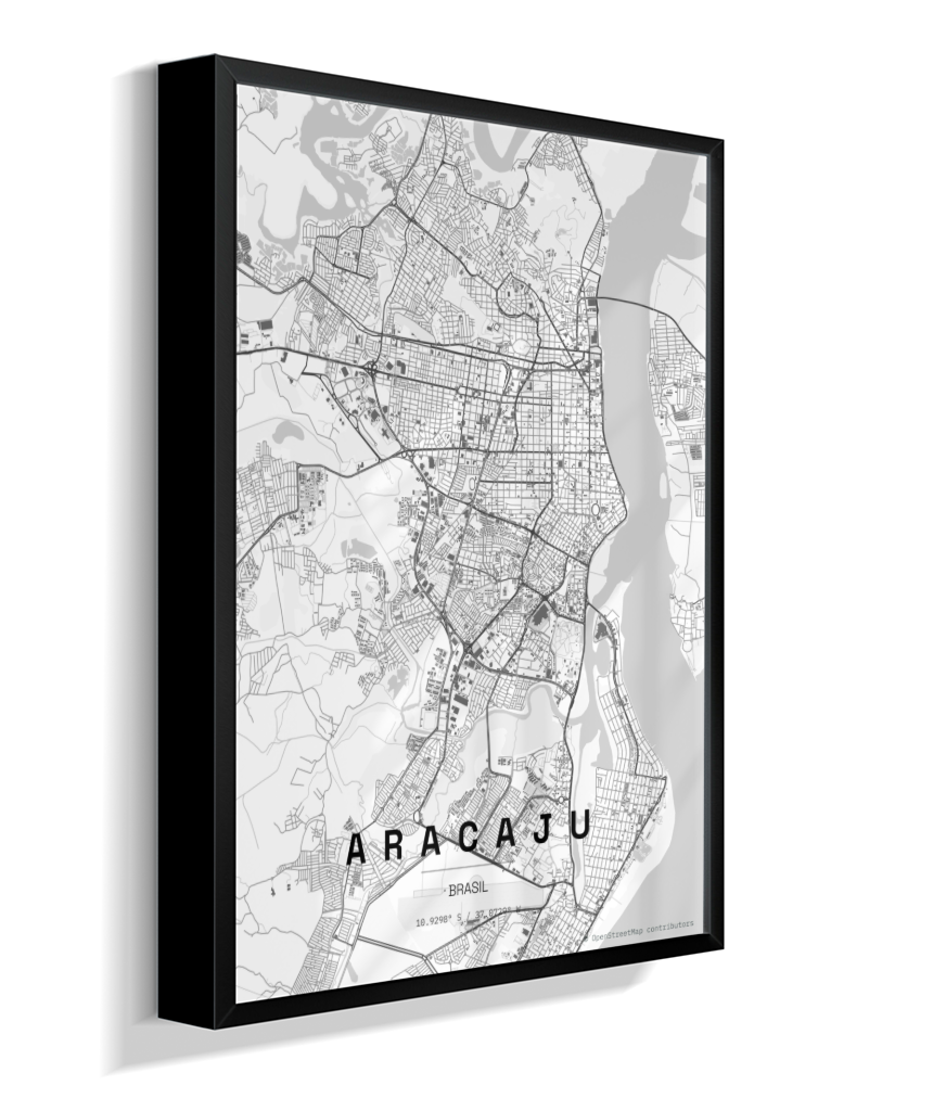 Quadro Mapa de Aracaju - Vertical