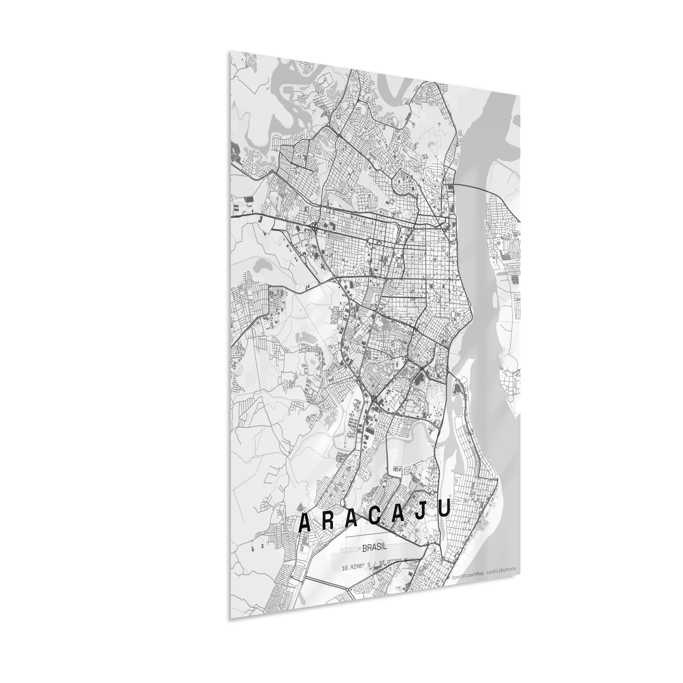 Quadro Mapa de Aracaju - Vertical