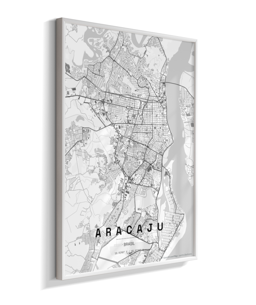 Quadro Mapa de Aracaju - Vertical