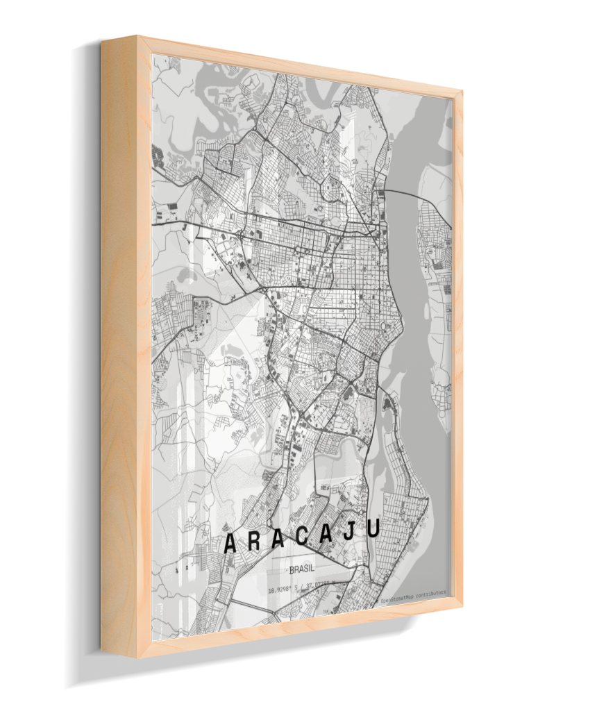 Quadro Mapa de Aracaju - Vertical