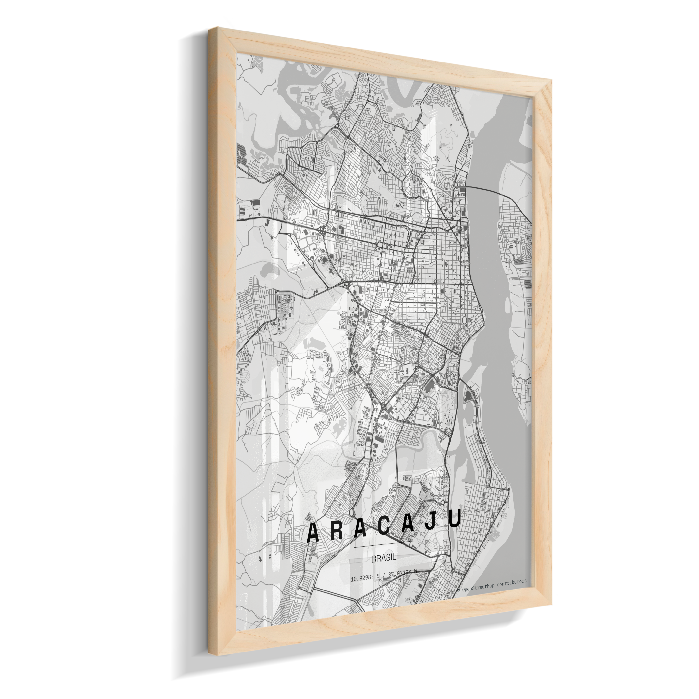 Quadro Mapa de Aracaju - Vertical