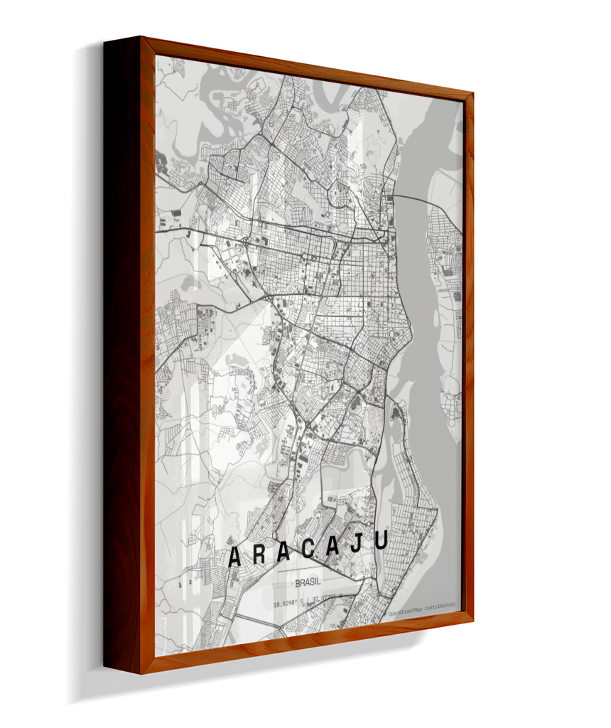 Quadro Mapa de Aracaju - Vertical