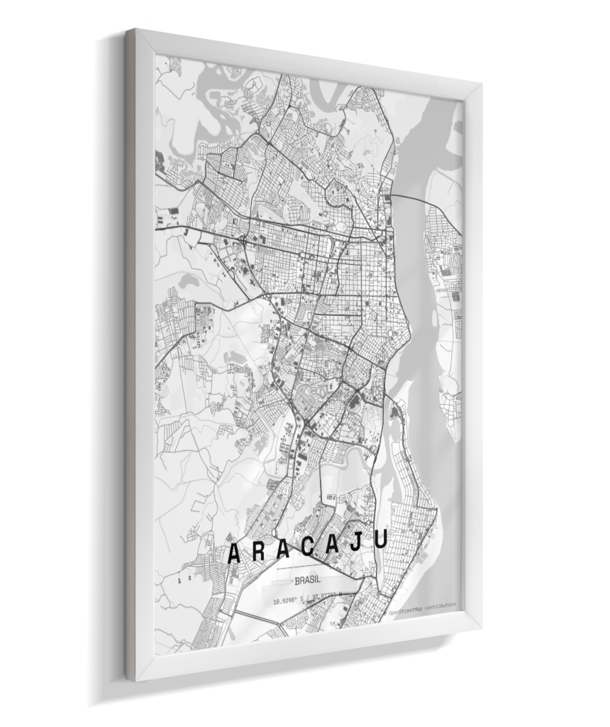 Quadro Mapa de Aracaju - Vertical