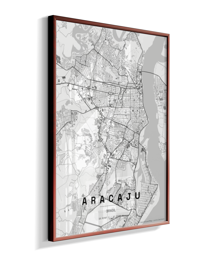 Quadro Mapa de Aracaju - Vertical