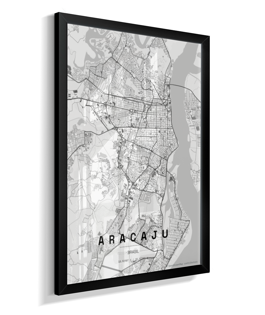 Quadro Mapa de Aracaju - Vertical