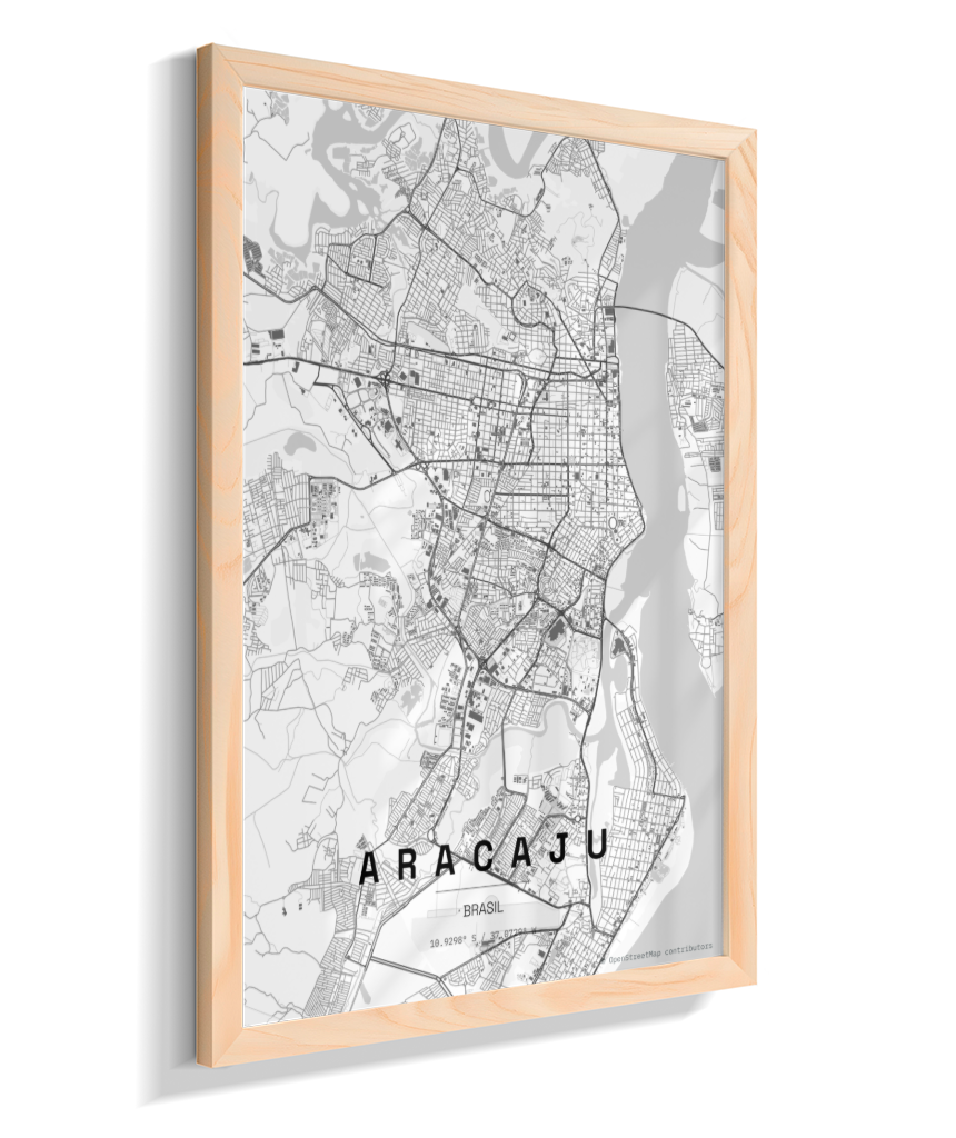 Quadro Mapa de Aracaju - Vertical