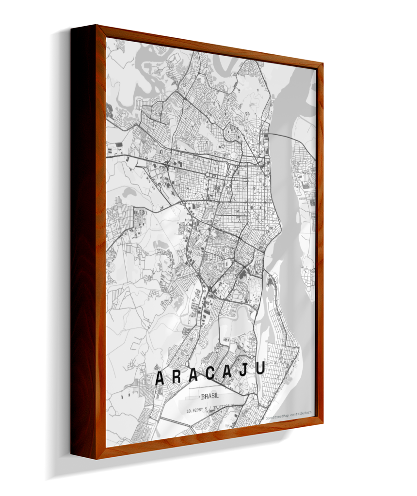 Quadro Mapa de Aracaju - Vertical
