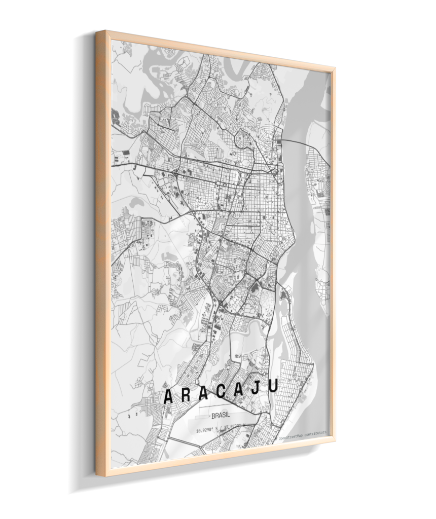 Quadro Mapa de Aracaju - Vertical