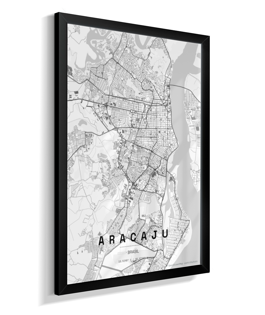 Quadro Mapa de Aracaju - Vertical