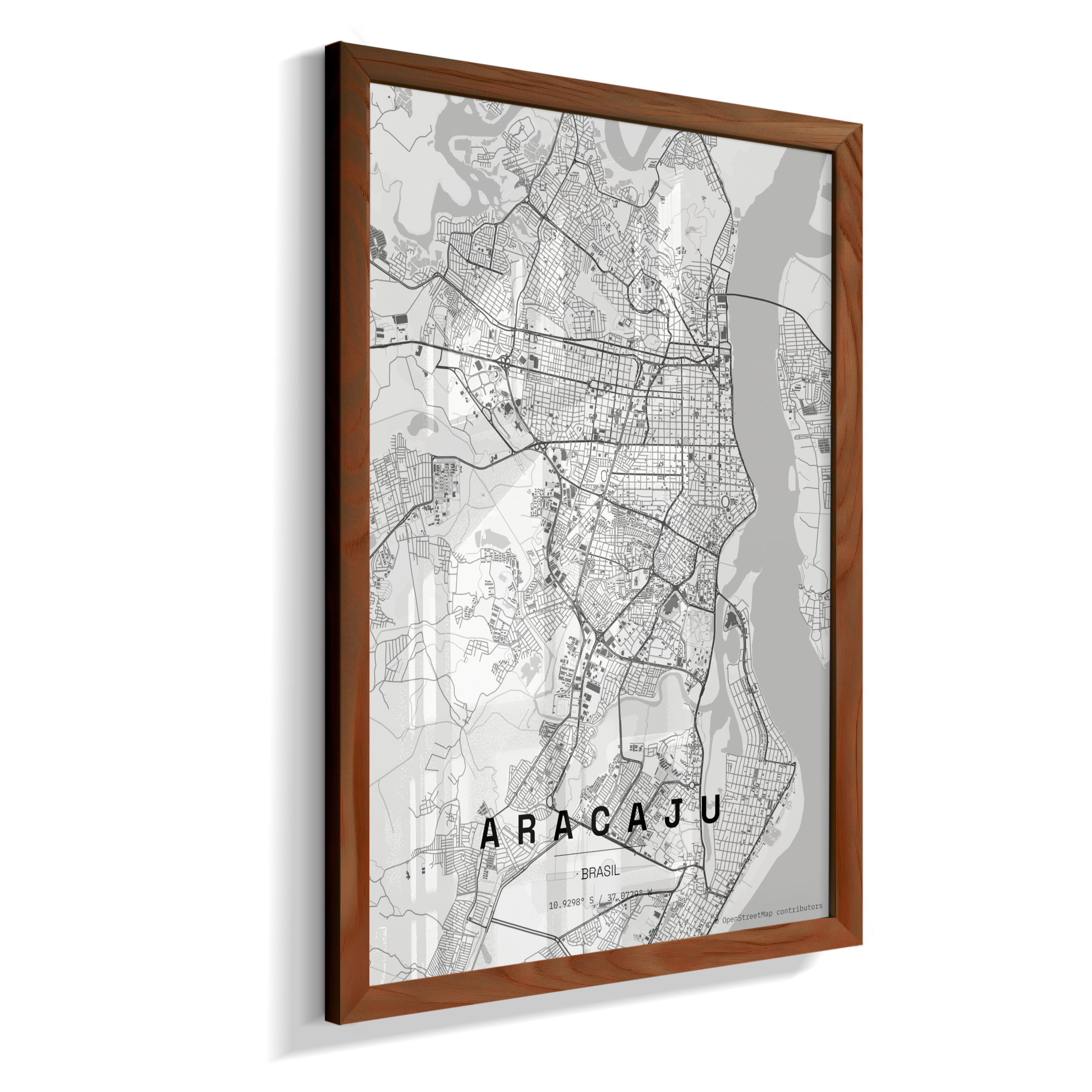 Quadro Mapa de Aracaju - Vertical