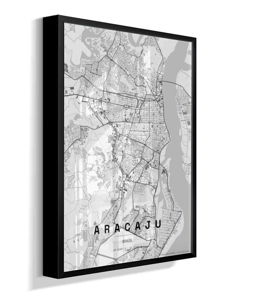 Quadro Mapa de Aracaju - Vertical