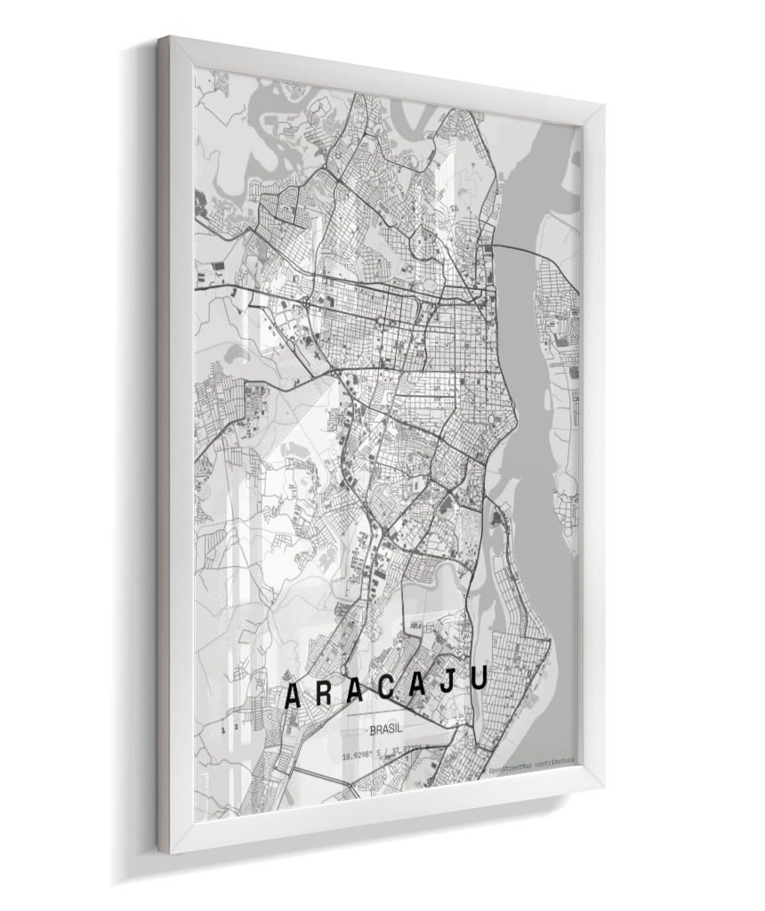 Quadro Mapa de Aracaju - Vertical