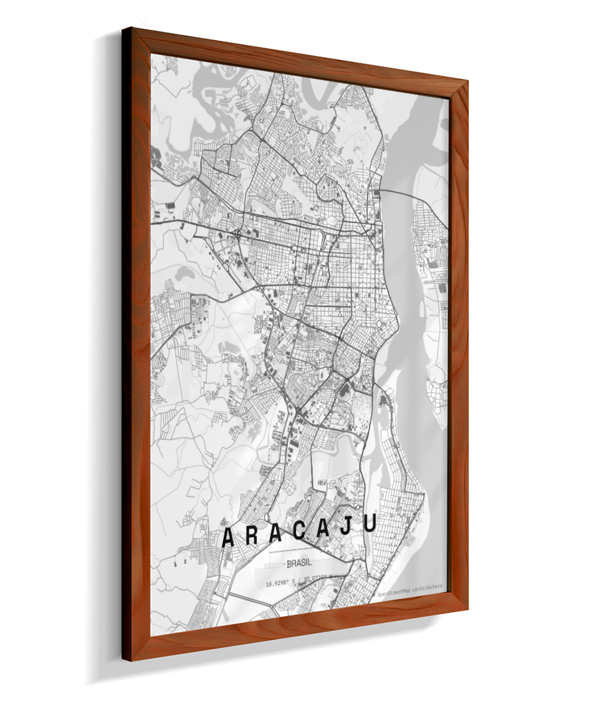 Quadro Mapa de Aracaju - Vertical