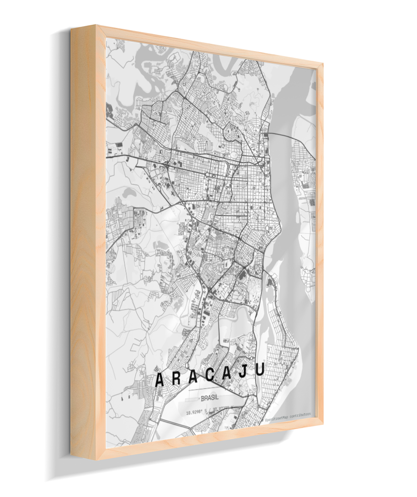 Quadro Mapa de Aracaju - Vertical