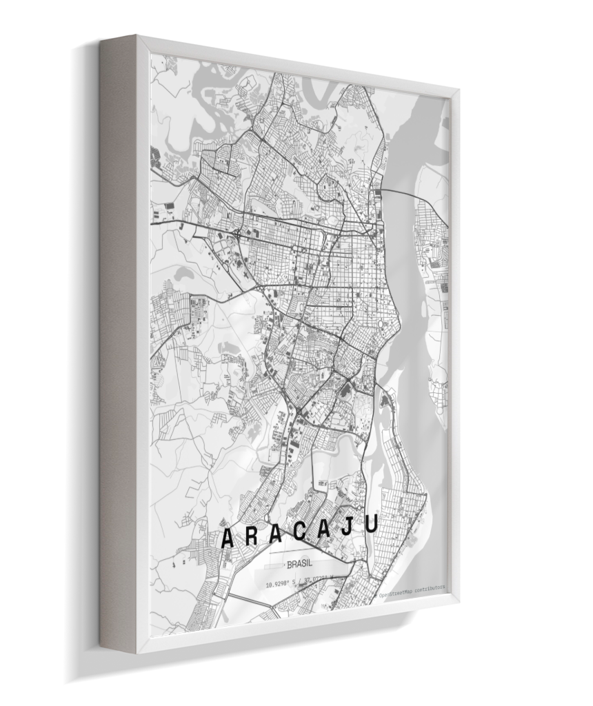 Quadro Mapa de Aracaju - Vertical