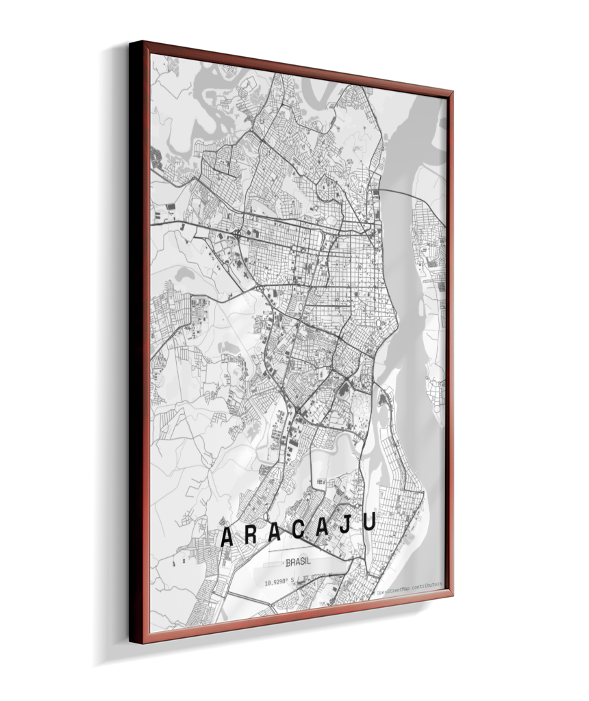 Quadro Mapa de Aracaju - Vertical