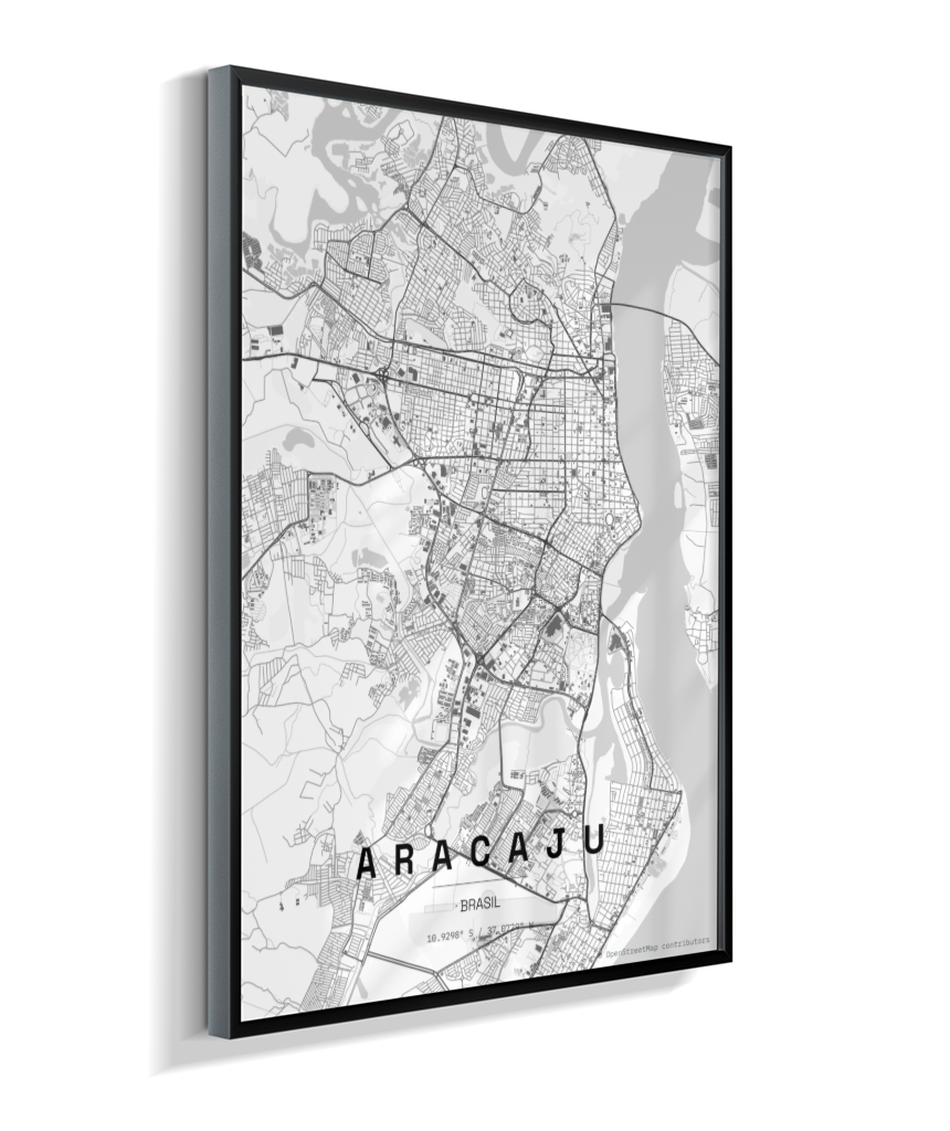 Quadro Mapa de Aracaju - Vertical