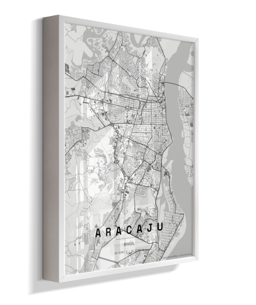 Quadro Mapa de Aracaju - Vertical