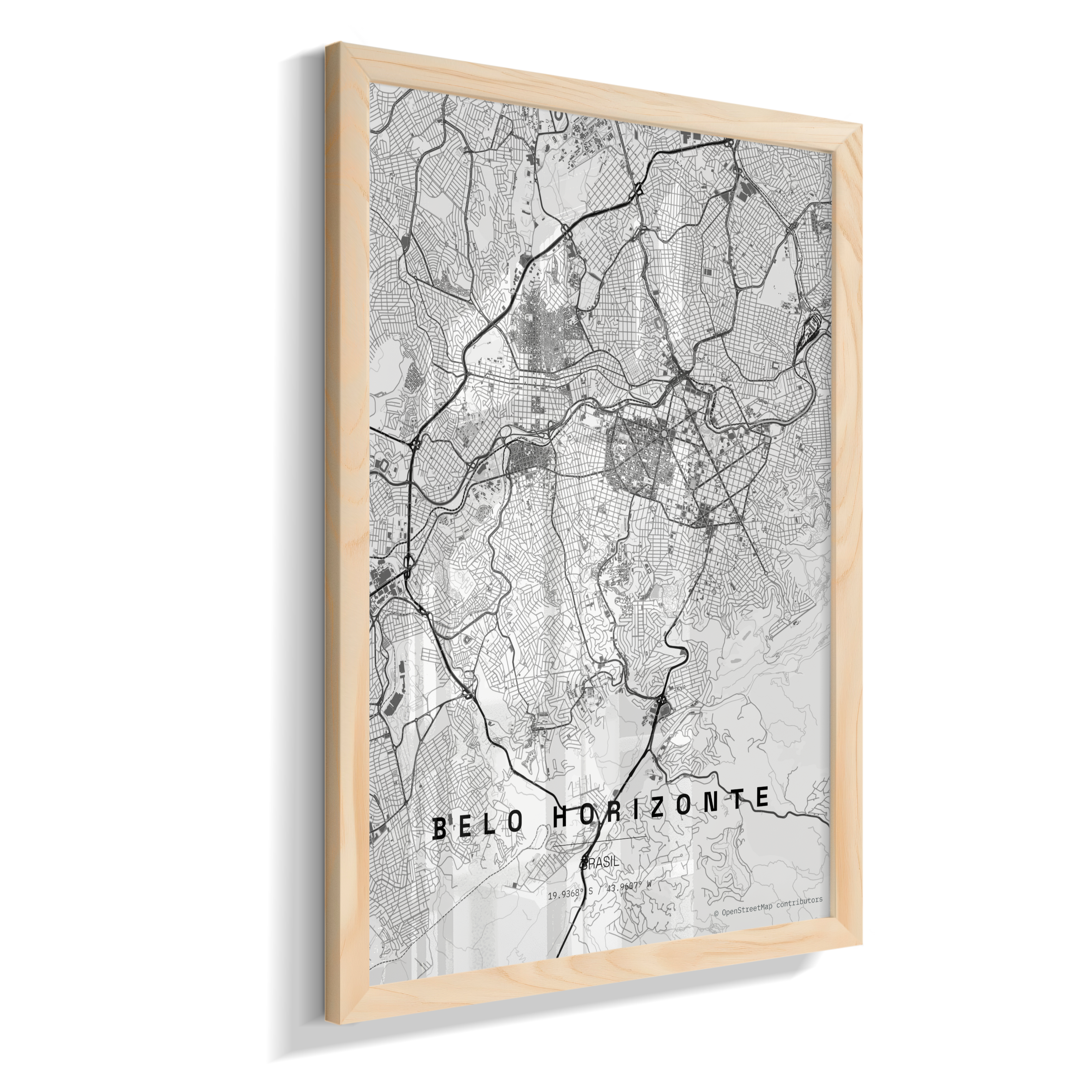 Quadro Mapa de Belo Horizonte - Vertical