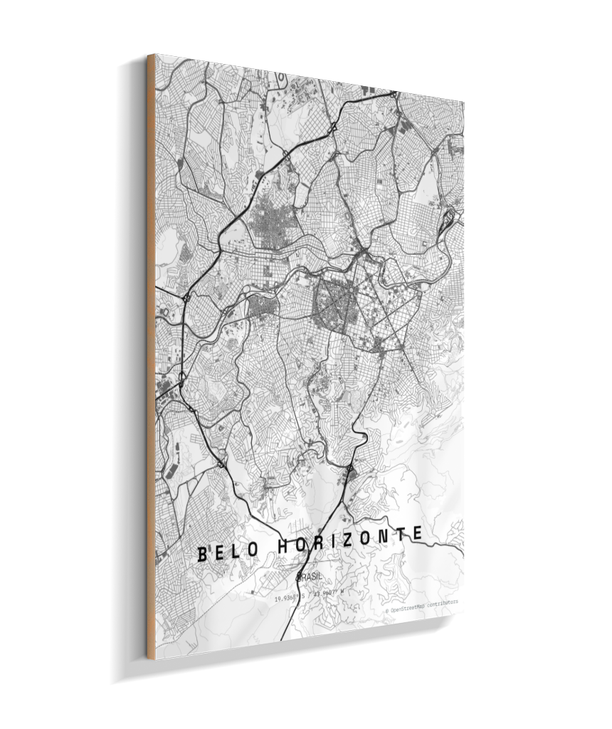 Quadro Mapa de Belo Horizonte - Vertical