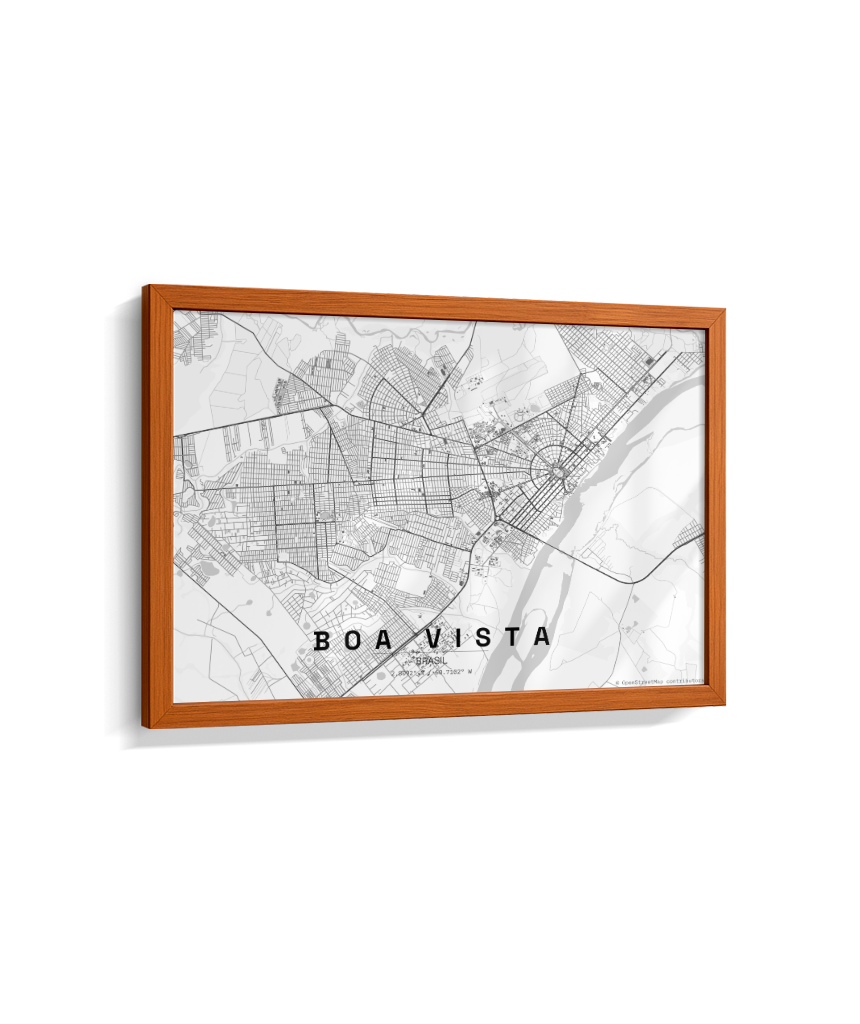 Quadro Mapa de Boa Vista - Horizontal