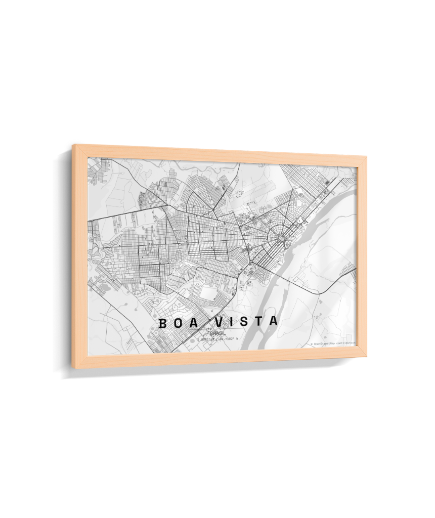 Quadro Mapa de Boa Vista - Horizontal
