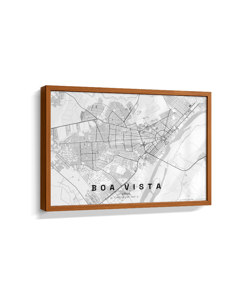 Quadro Mapa de Boa Vista - Horizontal