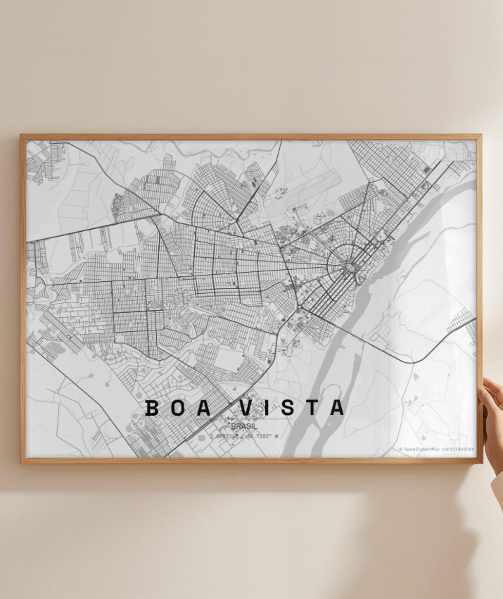 Quadro Mapa de Boa Vista - Horizontal