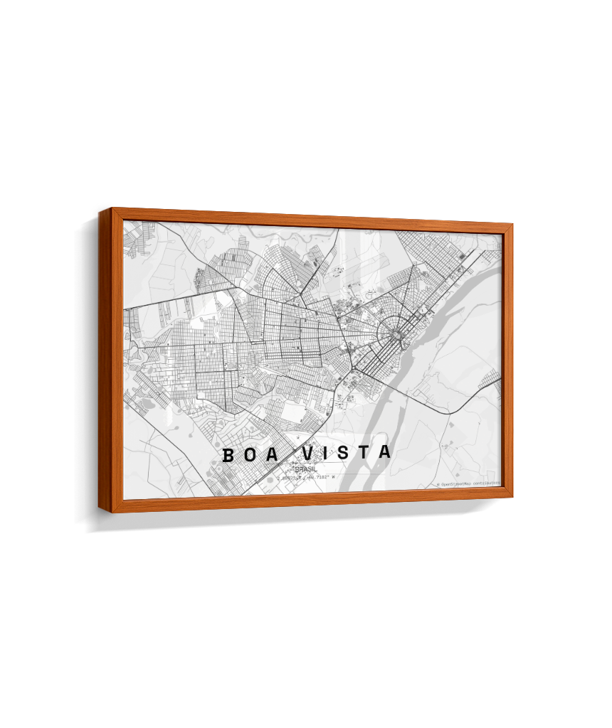 Quadro Mapa de Boa Vista - Horizontal