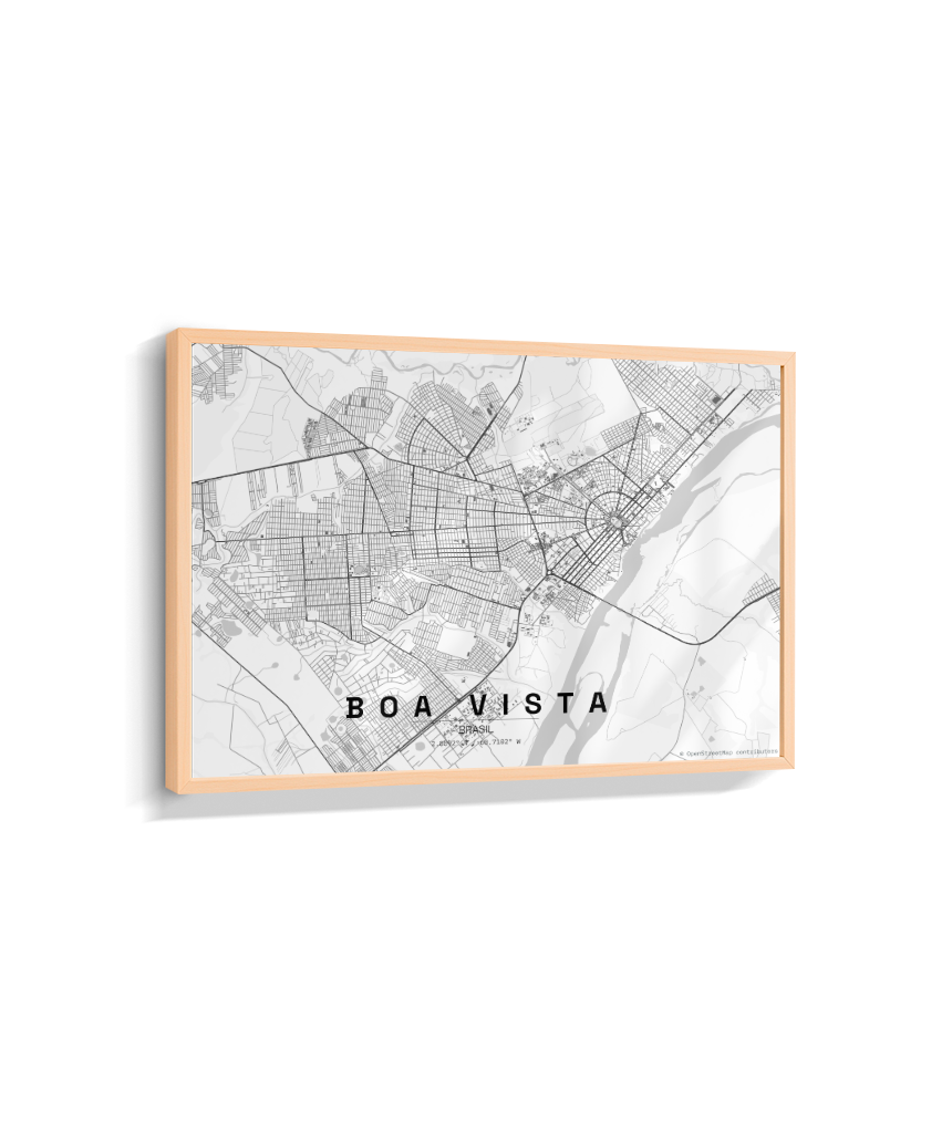 Quadro Mapa de Boa Vista - Horizontal