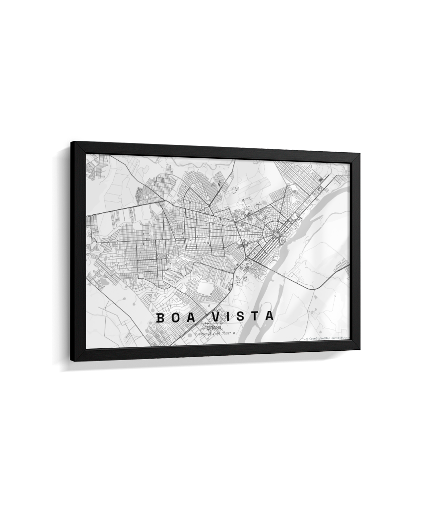 Quadro Mapa de Boa Vista - Horizontal