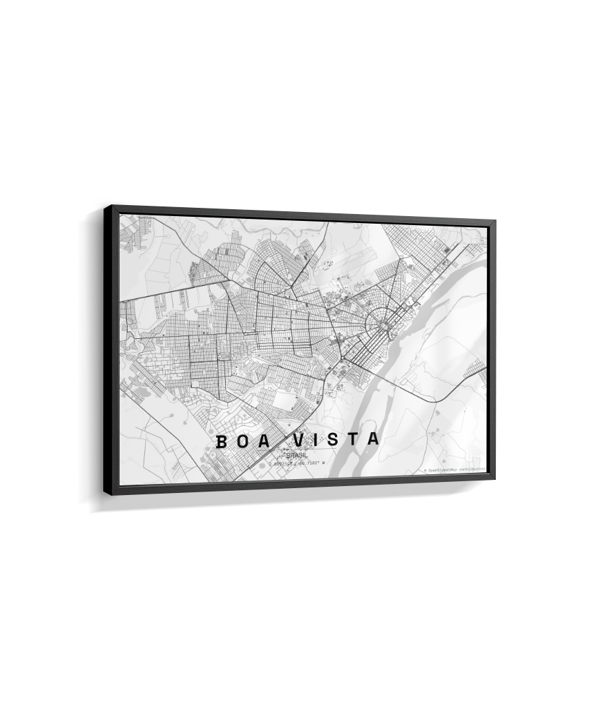 Quadro Mapa de Boa Vista - Horizontal