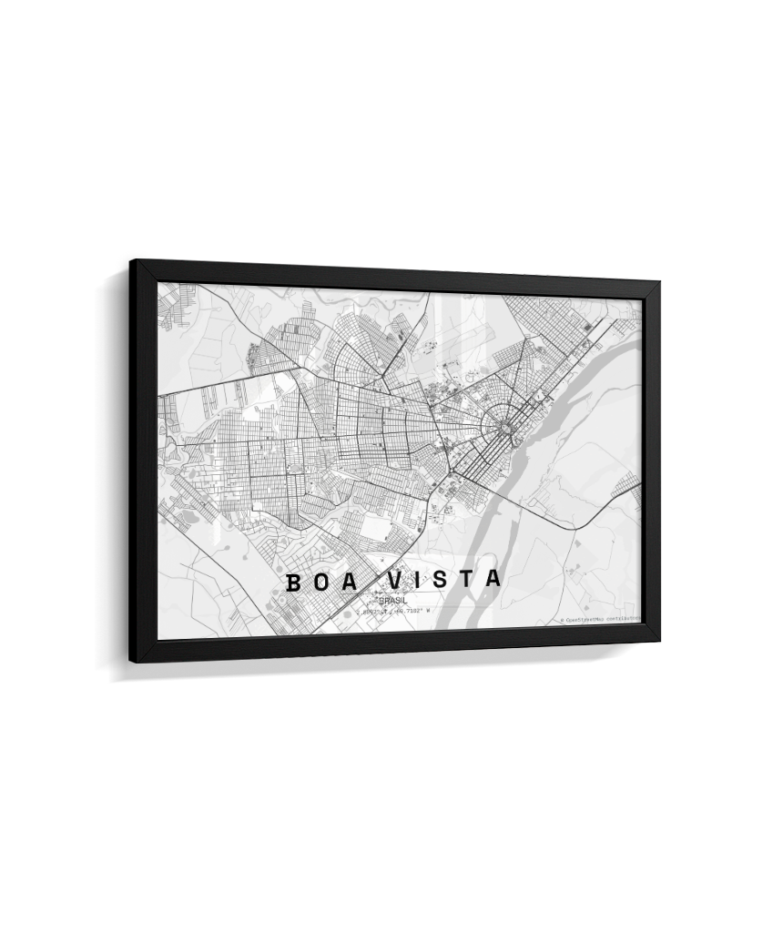 Quadro Mapa de Boa Vista - Horizontal