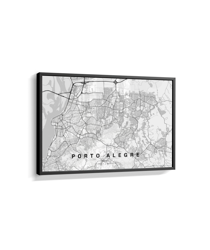 Quadro Horizontal Mapa de Porto Alegre