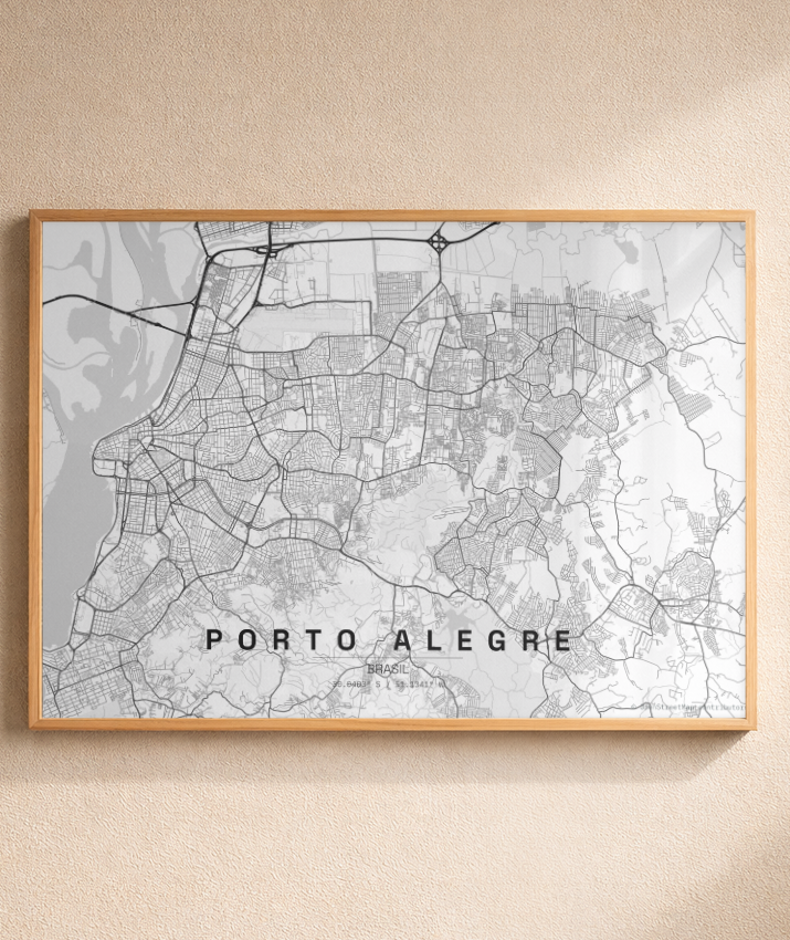 Quadro Horizontal Mapa de Porto Alegre