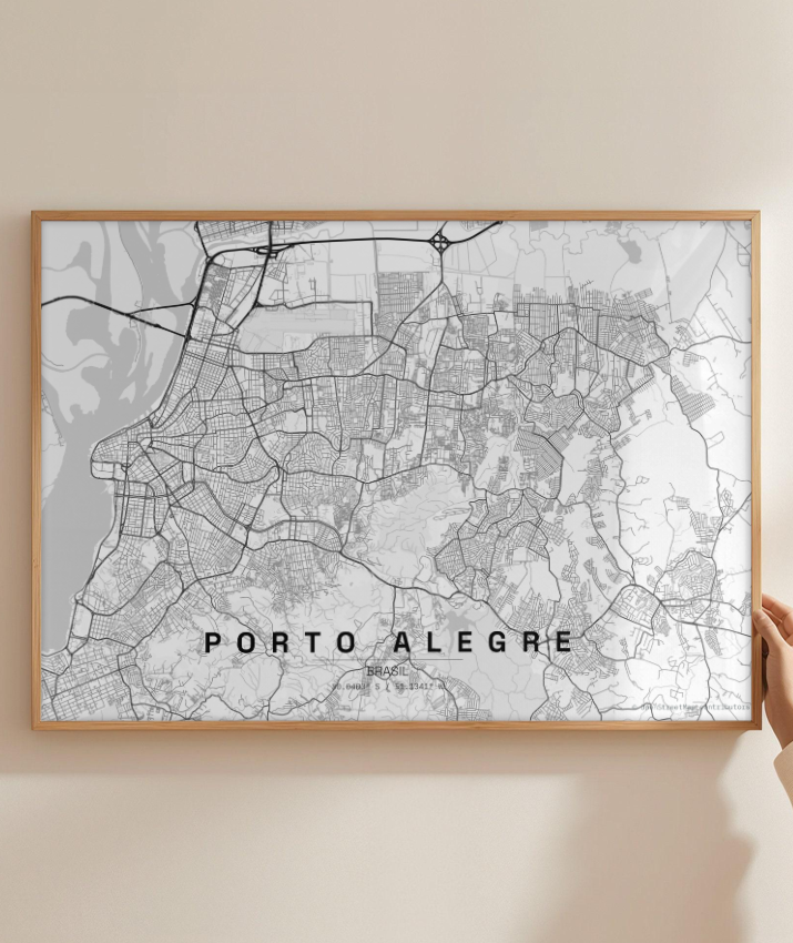 Quadro Horizontal Mapa de Porto Alegre