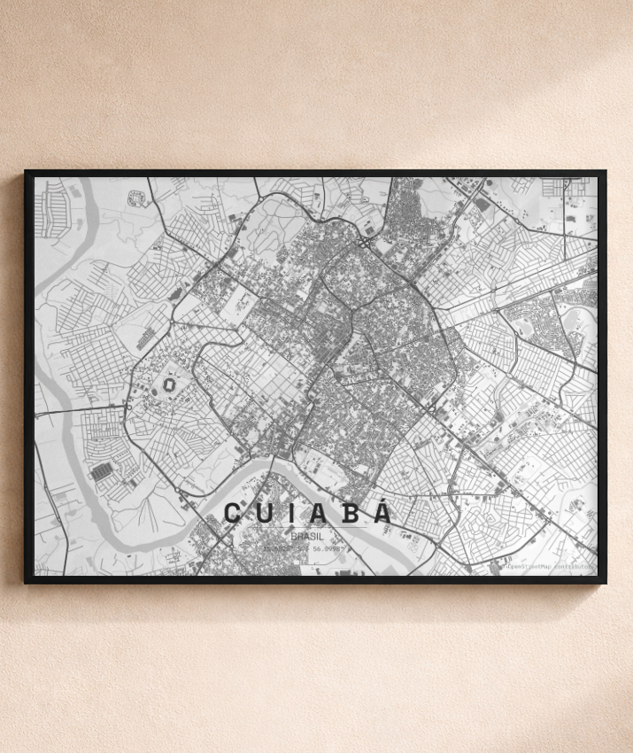 Quadro Horizontal Mapa de Cuiabá