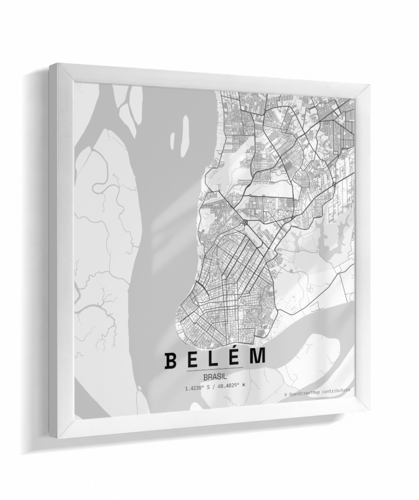 Quadro Mapa de Belém - Quadrado