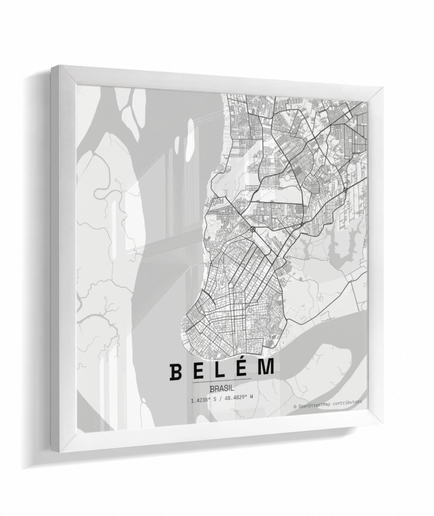 Quadro Mapa de Belém - Quadrado