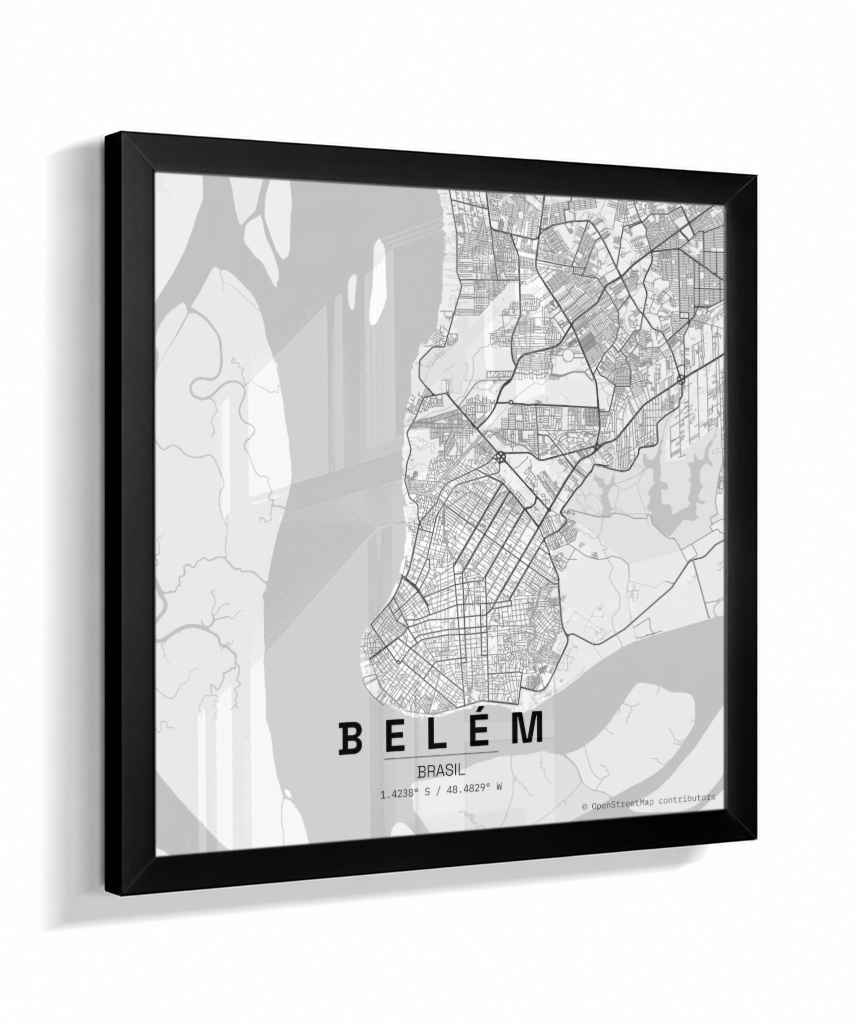 Quadro Mapa de Belém - Quadrado