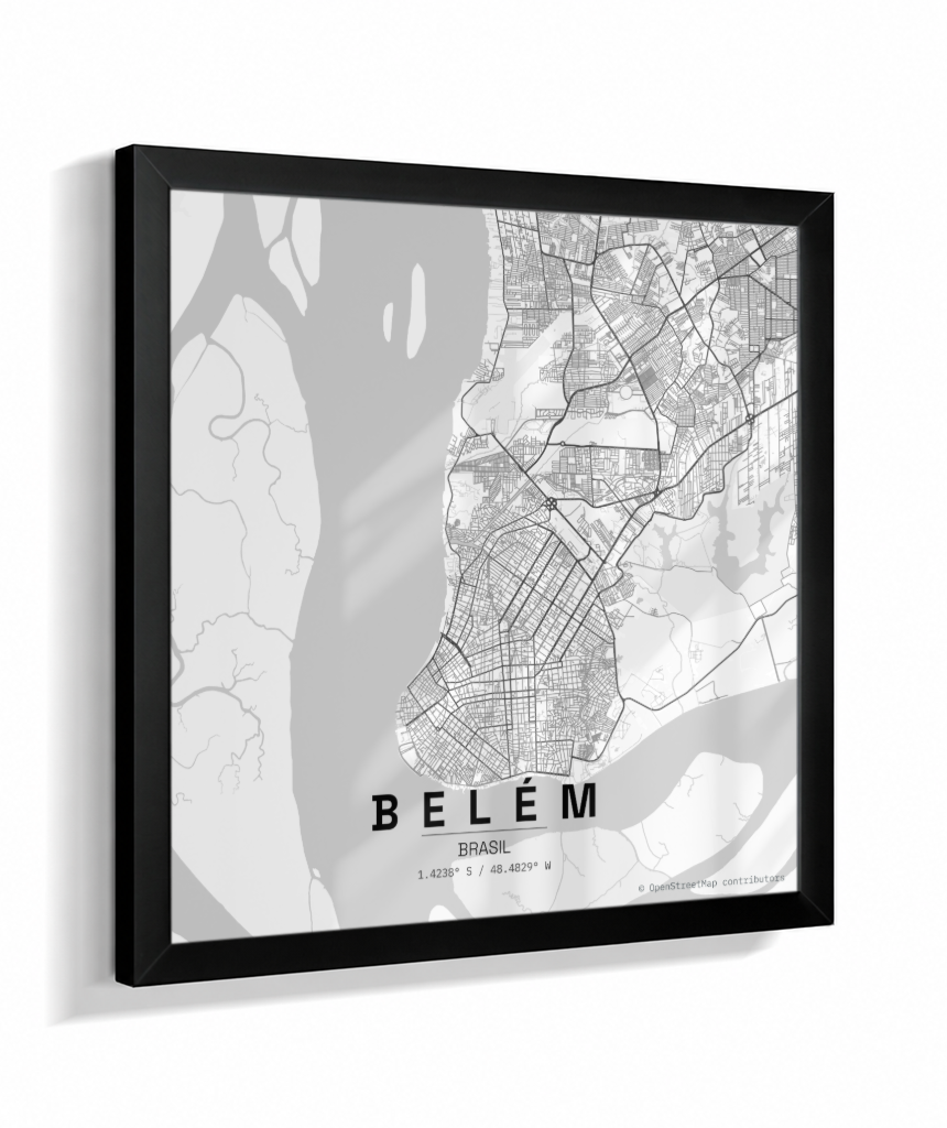 Quadro Mapa de Belém - Quadrado