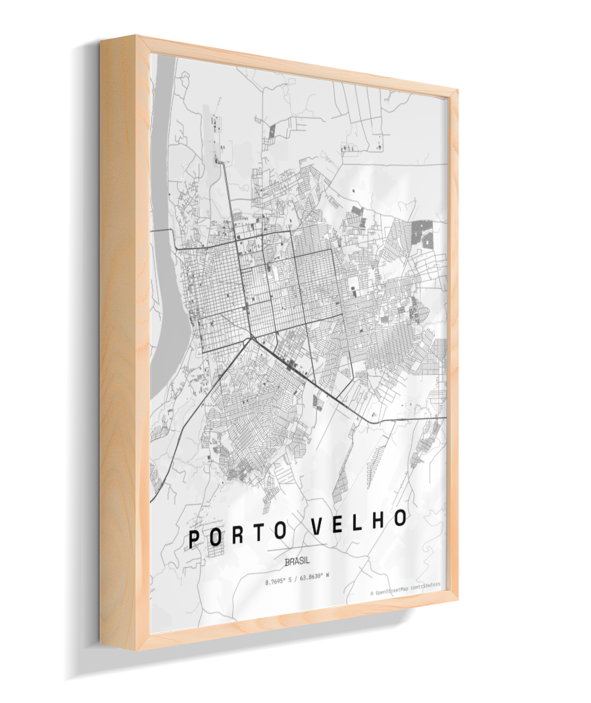Quadro Mapa de Porto Velho - Vertical