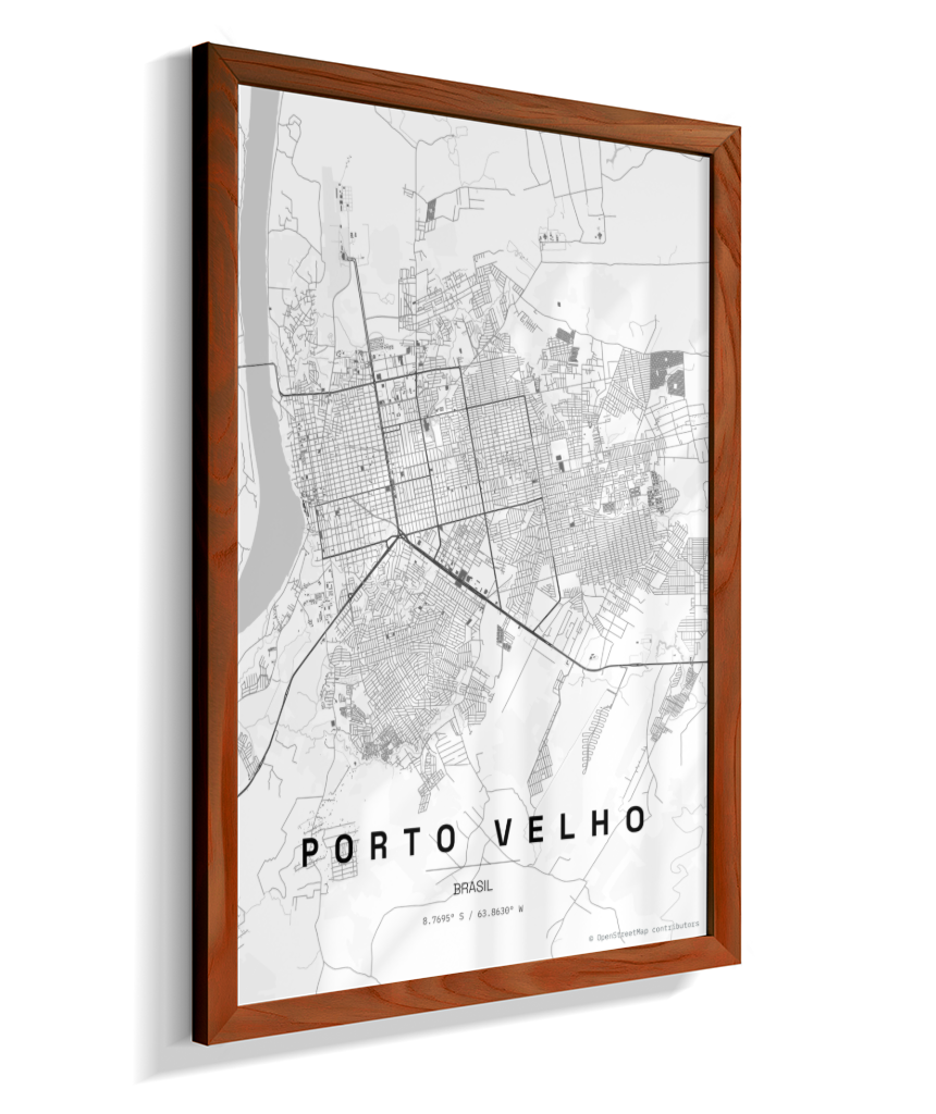 Quadro Mapa de Porto Velho - Vertical