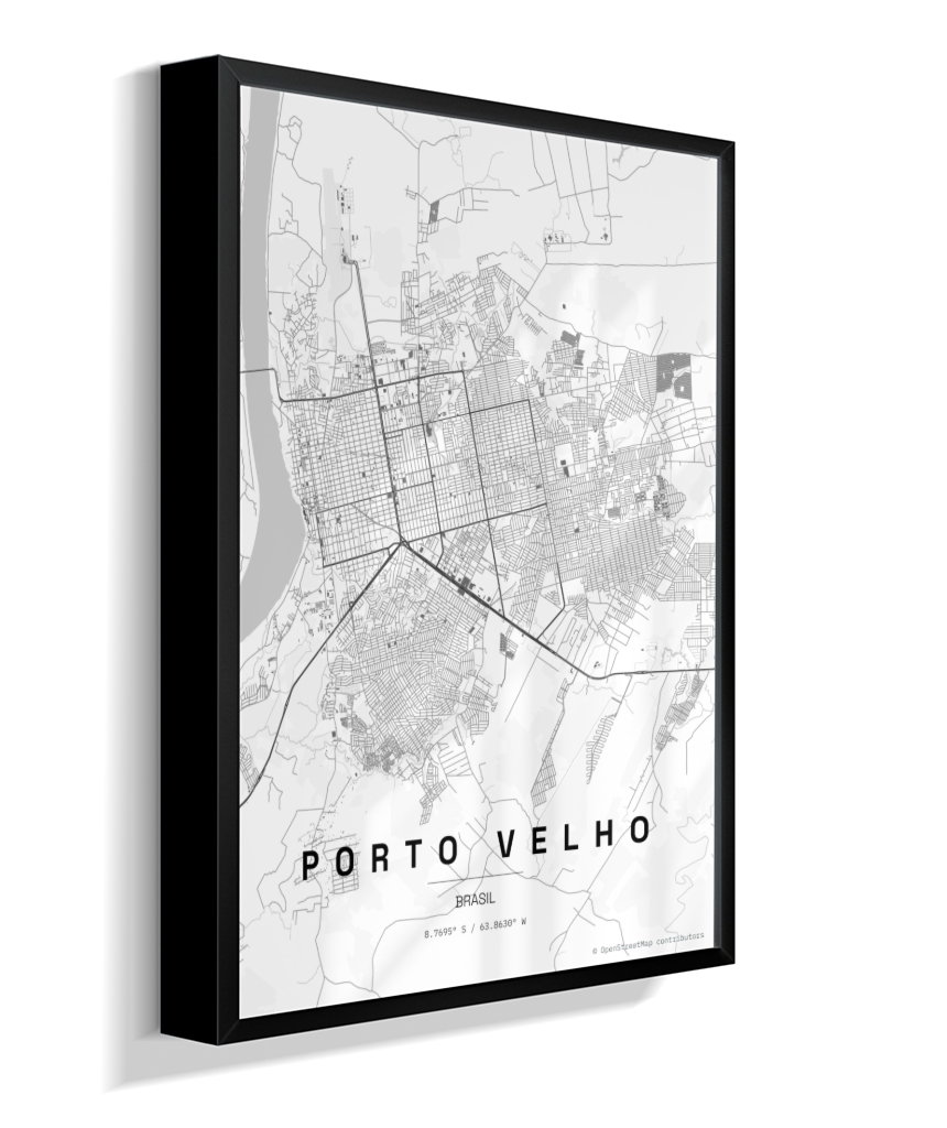 Quadro Mapa de Porto Velho - Vertical