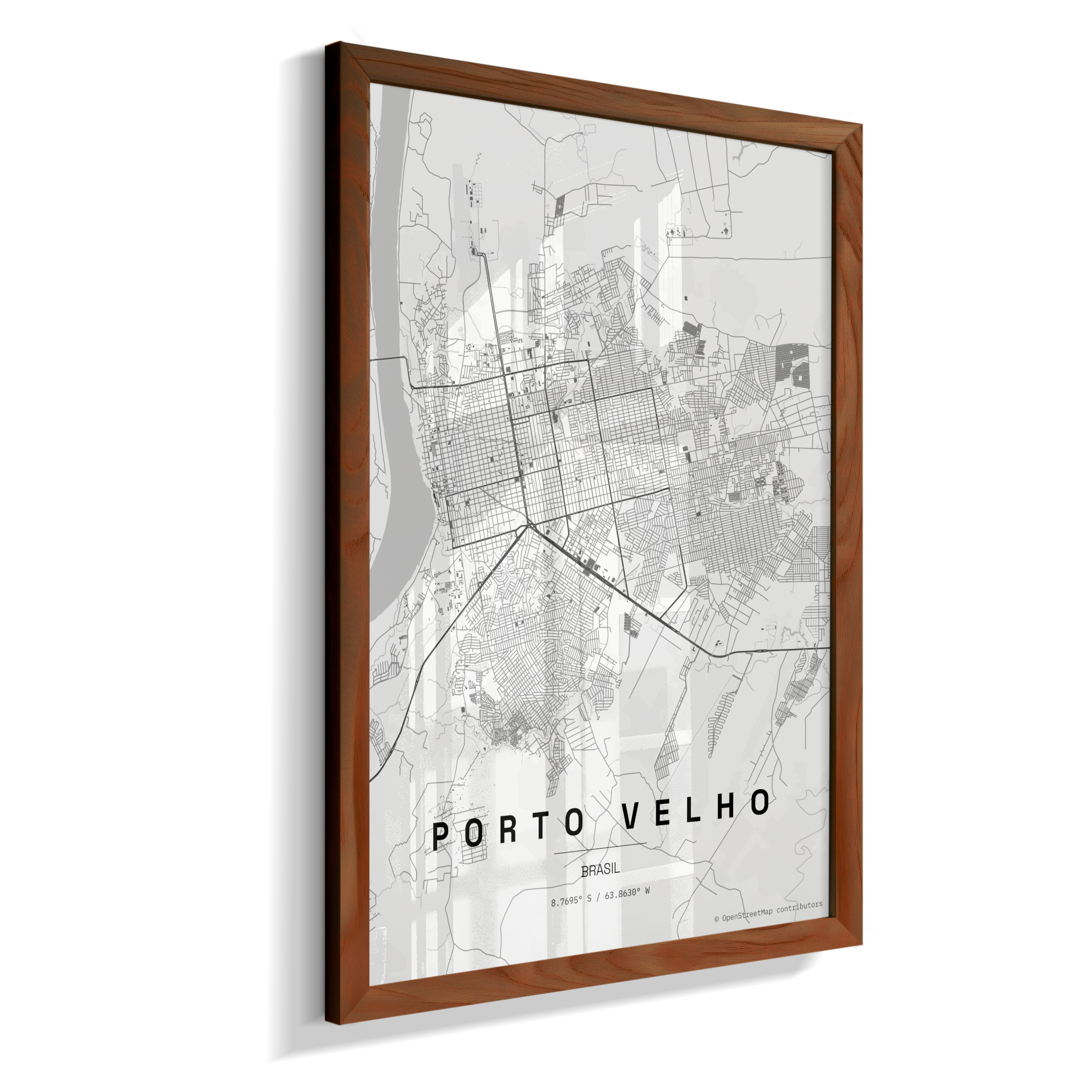 Quadro Mapa de Porto Velho - Vertical
